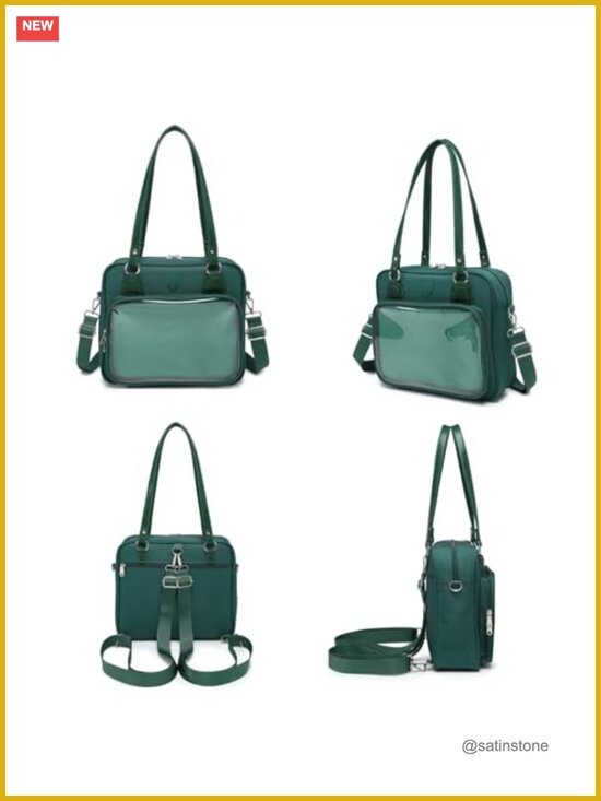 Ita Bag Crossbody Shoulder Bag Satchel Messenger Backpack Multi-Purpose Pins main image 4